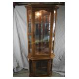 Corner Lighted Curio Cabinet