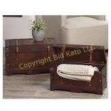 Alcove Set of 2 Wood Trunks, New