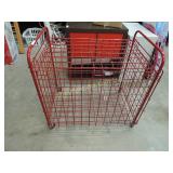 Enclosed Wire Framed Basket Moving Cart