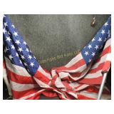 2 American Flags w/Flag Poles