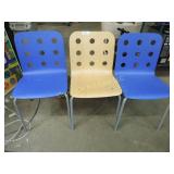 3 Contemporary Wood/Metal Dining Chairs