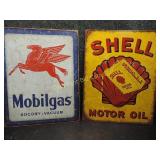 2 Tin Signs Shell & Mobilgas