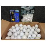 Box of Golfballs, Tees and 2 Sleeves of New Balls