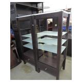 2 Wood Media/Display Shelves w/Drawer
