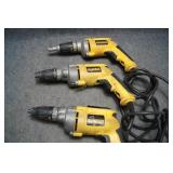 3 Dewalt Screw Guns