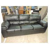 Black Faux Leather Sofa