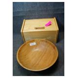 Wooden Bead Box & Wooden Bowl