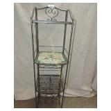 Metal Framed Wine Rack w/ Tiled Shelf