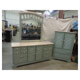 Dresser w/ Mirror and Chest of Drawers Set
