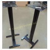 2 Black Metal Speaker Stands