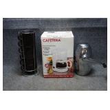 Coffee Pot, Mugs & Ice Crusher