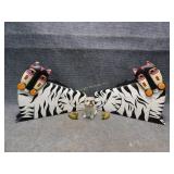 Painted Wood Cats Bookends