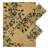 Plum Vine Nylon 3pc Rug Set