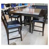 Wooden Bar Height Table w/4 Bar Chairs