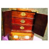 Antique Wood/Brass Asian Jewelry Box