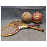 2 Basketballs & 2 Tennis Rackets