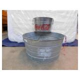 2 Metal Tubs - 1 Coca Cola