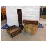 Lot of 4 Wood Crates/Boxes