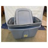 Three Large Totes w/Lids