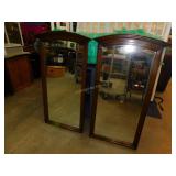 2 - Vintage Heavy Wooden Framed Mirrors