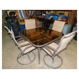 Glass Top Patio Table & 4 chairs