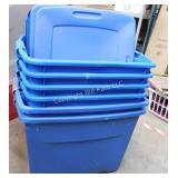 6 Heavy Duty 22 Gallon Totes w/Lids