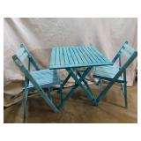 Folding Wood Patio Table w/2 Chairs