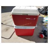 2 Mid-Size Red/White Coolers