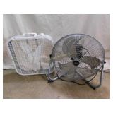 2 Fans; Box Fan & Round Fan