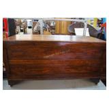 Antique Wheeled Chest w/ Hinged Top