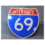 Interstate 69 Metal Road Sign