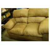 Tan Microfiber Love Seat