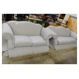 Blue Checked Sofa & Loveseat
