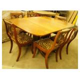 Antique Duncan Phife Style Table & 6 MAH Chairs