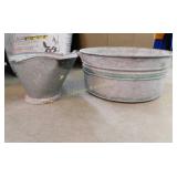 Vintage Metal Washtub & Ash Bucket