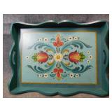 Large Blue Norwegian Rosemaling Tray