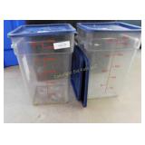 Two Cambro Industrial Food Prep Containers