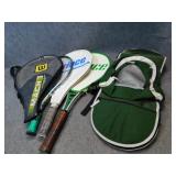 Three Tennis Rackets & Backpack Carrier