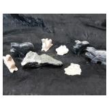 Variety of Onyx Pigs,Birds & Crystals