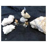 Carved Stone Birds & Crystals