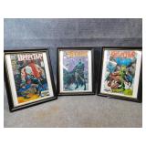 Three Framed DC Detective Comic Covers
