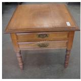Retro Maple End Table w/2 Drawers