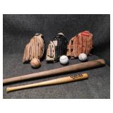 Baseball Gloves & Bats