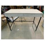 Contemporary Blond Wood/Metal Desk