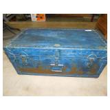 Nice Shabbied Blue Metal Trunk