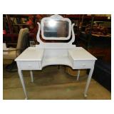 Cute Gray Vanity w/ Mirror & Drawers