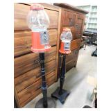 Two Gum Ball Machines on Stands