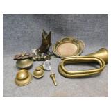 Brass Horn, Fish Bank & More Collectibles