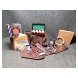 Poker Chips, Cigar Boces, Knife, Horseshoe