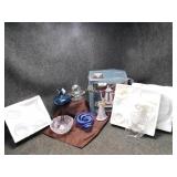 Tea Set and Glass Collectibles